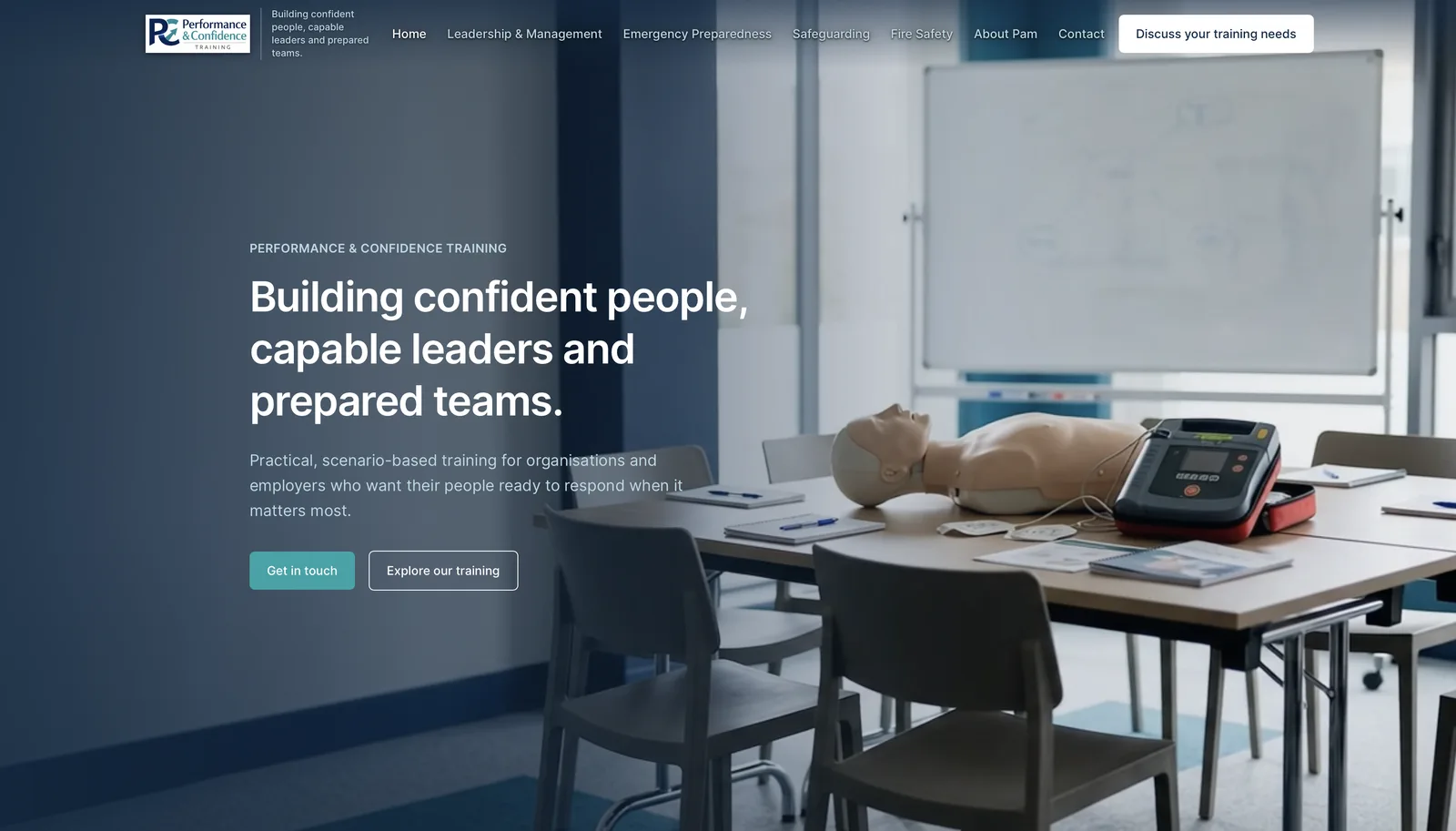 Performance & Confidence Training website homepage